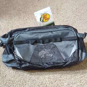 Bass Pro Shops Black and Gray Men's Belt Bag